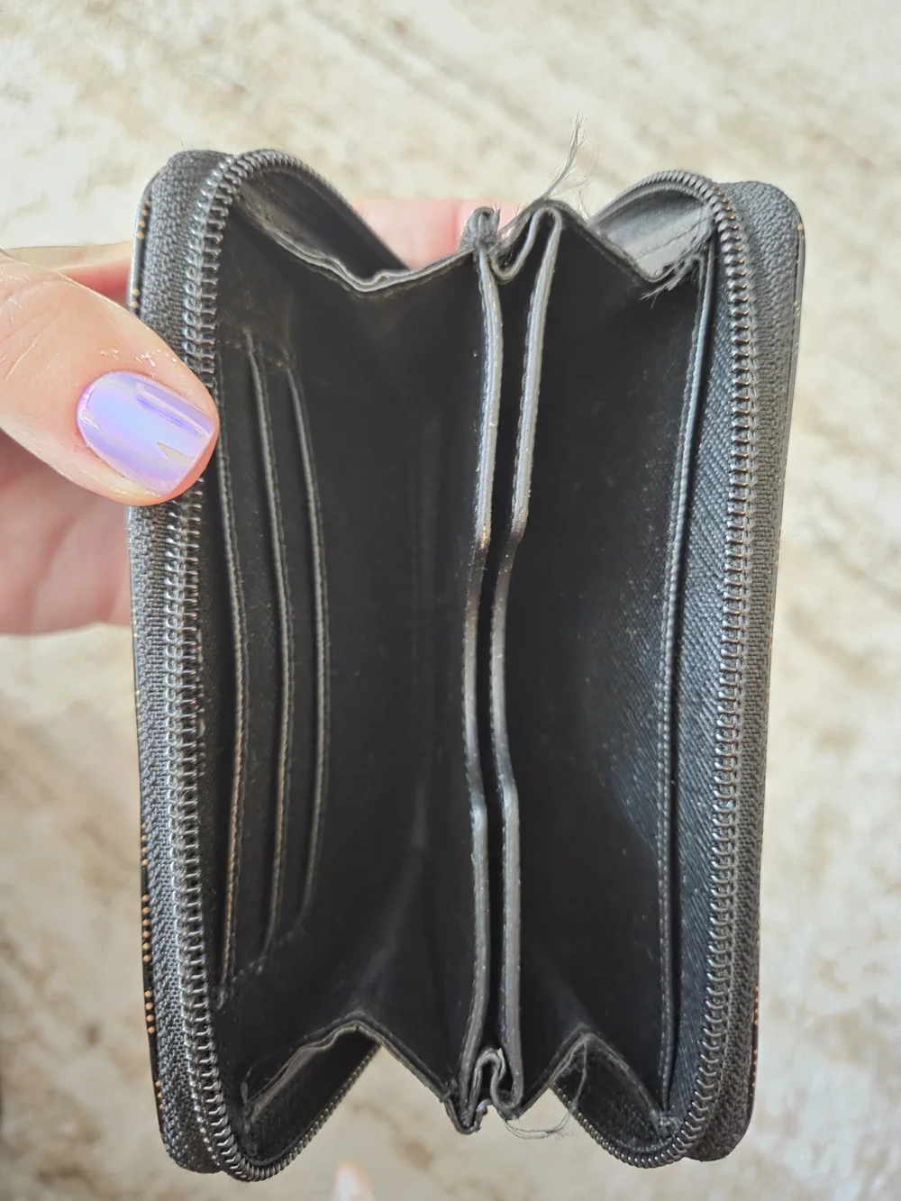 Michael Kors Black Patent Logo Wallet with Gold Plate